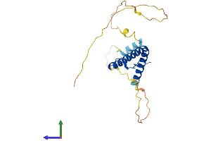 AlphaFold protein structure predicition of Human Recombinant AURKAIP1 Protein, UniprotID Q9NWT8