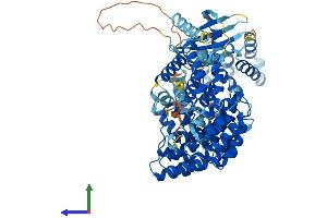 AlphaFold protein structure predicition of Human Recombinant AP4B1 Protein, UniprotID Q9Y6B7