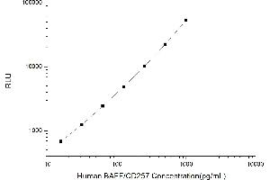 Typical standard curve (BAFF Kit CLIA)