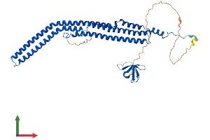 AlphaFold protein structure predicition of Human Recombinant PACSIN3 Protein, UniprotID Q9UKS6