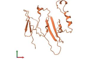 AlphaFold protein structure predicition of Human Recombinant FAM106A Protein, UniprotID Q4KMX7