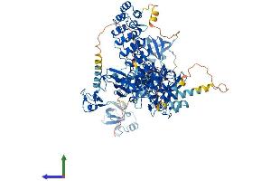 AlphaFold protein structure predicition of Human Recombinant MIB1 Protein, UniprotID Q86YT6