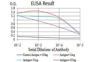 Black line: Control Antigen (100 ng),Purple line: Antigen (10 ng), Blue line: Antigen (50 ng), Red line:Antigen (100 ng)