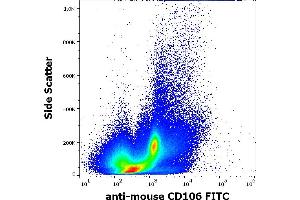 Flow cytometry surface staining pattern of murine peripheral whole blood stained using anti-mouse CD106 (429 (MVCAM. (VCAM1 anticorps  (FITC))