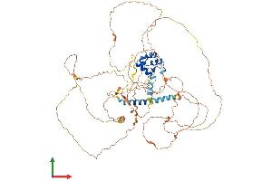 AlphaFold protein structure predicition of Human Recombinant SAMD11 Protein, UniprotID Q96NU1