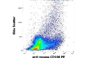 Flow cytometry surface staining pattern of murine bone marrow cell suspension stained using anti-mouse CD106 (429) PE (concentration in sample 0,56 μg/mL). (VCAM1 anticorps  (PE))