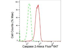 Flow cytometric analysis of Caspase 2 expression in HepG2 cells using Caspase 2 antibody (ABIN7797891), 1:2,000).