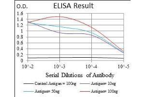 Black line: Control Antigen (100 ng), Purple line: Antigen(10 ng), Blue line: Antigen (50 ng), Red line: Antigen (100 ng),