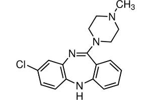 Chemical structure of Clozapine , a Dopamine receptor antagonist.