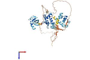 AlphaFold protein structure predicition of Human Recombinant GABPA Protein, UniprotID Q06546