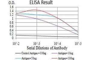 Black line: Control Antigen (100 ng);Purple line: Antigen (10ng); Blue line: Antigen (50 ng); Red line:Antigen (100 ng)