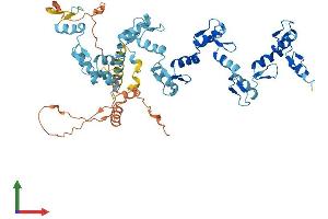 AlphaFold protein structure predicition of Human Recombinant ZNF879 Protein, UniprotID B4DU55