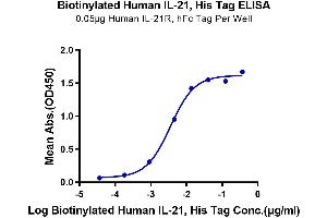 Immobilized Human IL-21R, hFc Tag at 0. (IL-21 Protein (AA 32-162) (His-Avi Tag,Biotin))