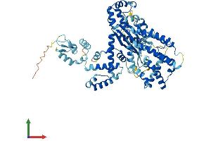 AlphaFold protein structure predicition of Mouse Recombinant Epm2aip1 Protein, UniprotID Q8VEH5