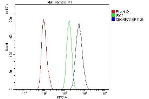 Flow Cytometry analysis of U20S cells using anti-C9ORF72 antibody (ABIN7603124). (C9ORF72 anticorps  (N-Term))