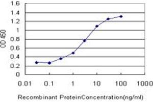Detection limit for recombinant GST tagged FOXA1 is approximately 0. (FOXA1 anticorps  (AA 367-472))