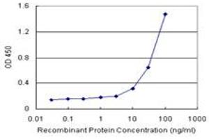 Sandwich ELISA detection sensitivity ranging from 1 ng/mL to 100 ng/mL.