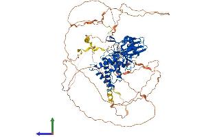 AlphaFold protein structure predicition of Human Recombinant PTPN12 Protein, UniprotID Q05209