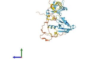 AlphaFold protein structure predicition of Mouse Recombinant Nherf2 Protein, UniprotID Q9JHL1