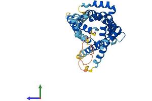 AlphaFold protein structure predicition of Human Recombinant SLC25A33 Protein, UniprotID Q9BSK2