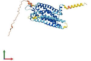 AlphaFold protein structure predicition of Human Recombinant GHSR Protein, UniprotID Q92847