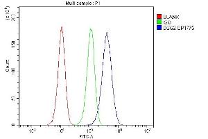 Flow Cytometry analysis of U87 cells using anti-DSG2 antibody (ABIN7600803). (Desmoglein 2 anticorps  (AA 24-1020))
