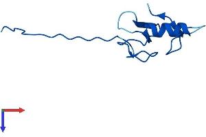 AlphaFold protein structure predicition of Mouse Recombinant Anapc11 Protein, UniprotID Q9CPX9