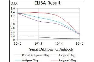 Black line: Control Antigen (100 ng), Purple line: Antigen(10 ng), Blue line: Antigen (50 ng), Red line: Antigen (100 ng),