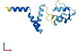 AlphaFold protein structure predicition of Human Recombinant EFCAB10 Protein, UniprotID A6NFE3