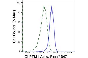 Validation of CLPTM1 knockdown using flow cytometry. (Recombinant CLPTM1 anticorps)