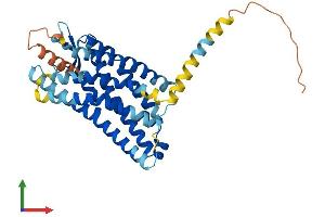 AlphaFold protein structure predicition of Mouse Recombinant Fpr1 Protein, UniprotID P33766