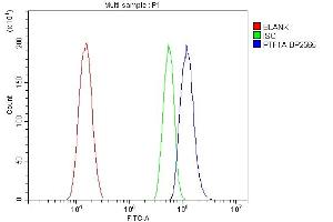 Flow Cytometry analysis of A431 cells using anti-PTF1A antibody (ABIN7599226). (PTF1A anticorps  (AA 1-292))