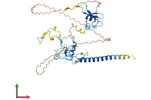 AlphaFold protein structure predicition of Human Recombinant MBD2 Protein, UniprotID Q9UBB5