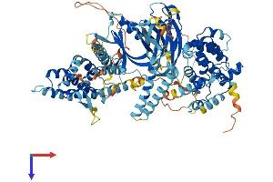 AlphaFold protein structure predicition of Human Recombinant ABR Protein, UniprotID Q12979
