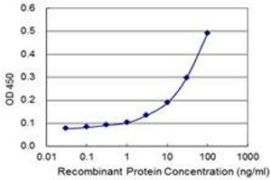 Detection limit for recombinant GST tagged SLFN5 is 1 ng/ml as a capture antibody.