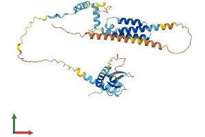AlphaFold protein structure predicition of Mouse Recombinant Eid3 Protein, UniprotID Q3V124