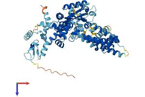 AlphaFold protein structure predicition of Human Recombinant EPM2AIP1 Protein, UniprotID Q7L775