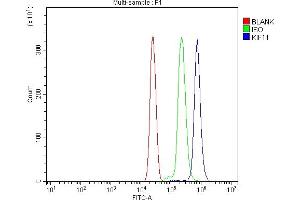 Flow Cytometry analysis of U937 cells using anti-Eg5/KIF11 antibody (ABIN7600277).
