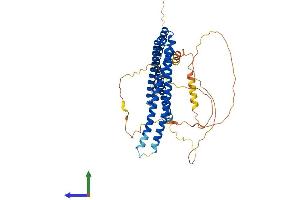 AlphaFold protein structure predicition of Mouse Recombinant Sh3bp5 Protein, UniprotID Q9Z131