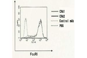 Flow Cytometry (FACS) image for anti-Fc Fragment of IgE Receptor Ia (FCER1A) (AA 1-84), (Extracellular Domain) antibody (ABIN2451980) (Fc epsilon RI/FCER1A anticorps  (Extracellular Domain))