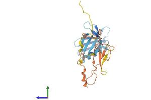 AlphaFold protein structure predicition of Mouse Recombinant Plekhb1 Protein, UniprotID Q9QYE9