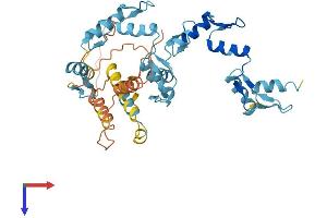 AlphaFold protein structure predicition of Human Recombinant ZNF547 Protein, UniprotID Q8IVP9