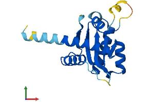 AlphaFold protein structure predicition of Human Recombinant GADD45B Protein, UniprotID O75293
