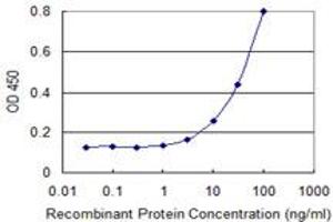 Detection limit for recombinant GST tagged DSN1 is 1 ng/ml as a capture antibody.