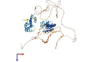 AlphaFold protein structure predicition of Mouse Recombinant Ticam1 Protein, UniprotID Q80UF7