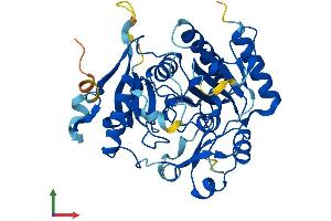 AlphaFold protein structure predicition of Mouse Recombinant Gdpgp1 Protein, UniprotID Q3TLS3