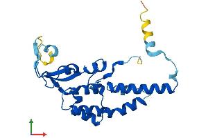 AlphaFold protein structure predicition of Mouse Recombinant Gins3 Protein, UniprotID Q9CY94