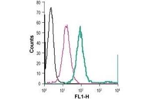 Cell surface detection of NK1R in live intact human THP-1 monocytic leukemia cells: (black line) Cells.