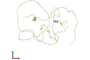 AlphaFold protein structure predicition of Human Recombinant RCSD1 Protein, UniprotID Q6JBY9