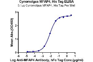 Immobilized Cynomolgus MFAP4, His Tag at 1 μg/mL (100 μL/Well) on the plate.